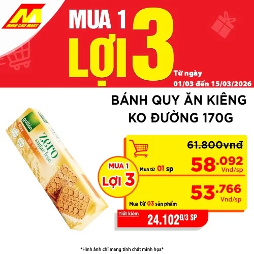 Bánh Quy ăn kiêng Không Đường 170g