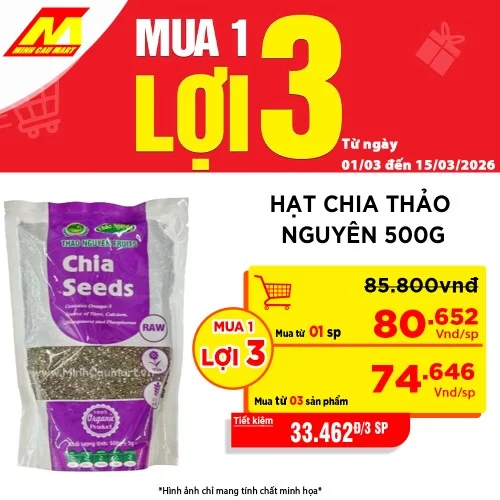 Hạt Chia Thảo Nguyên 500g