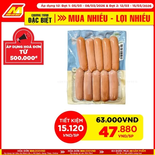 Xúc xích Ponnie xông khói truyền thống 10 cây * 45g                                                                                                                                                                                                       