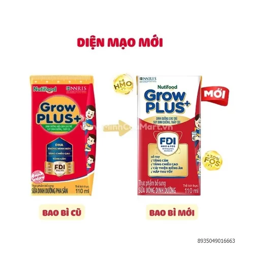 Sữa Uống Dinh Dưỡng Nutifood GrowPlus+ Đỏ hộp 110ml