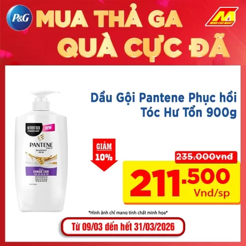 Dầu Gội Pantene Phục hồi Tóc Hư Tổn 900g 