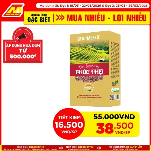 Gạo Huyết Rồng Phúc Thọ 1Kg Hộp Vàng