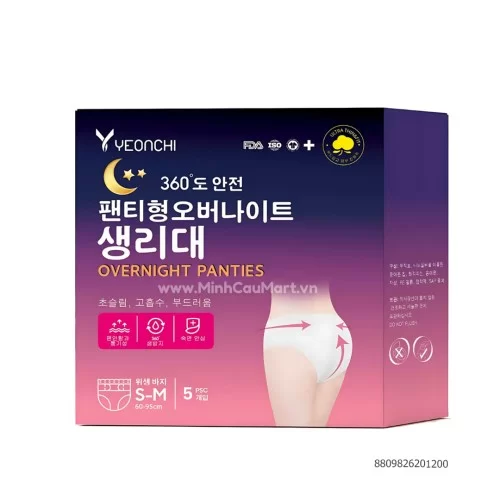 Băng vệ sinh quần Yeonchi Goodnight size SM 2M                                                                                                                                                                                                            