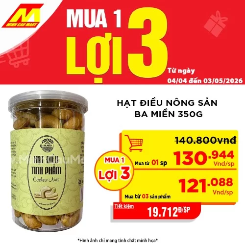 Hạt Điều Nông Sản Ba Miền 350g 