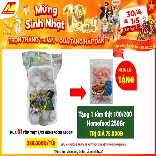 Tôm Thịt 8/12 Homefood 450Gr