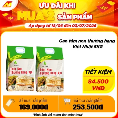 Gạo Tám Non Thượng Hạng Việt Nhật Vja 5kg