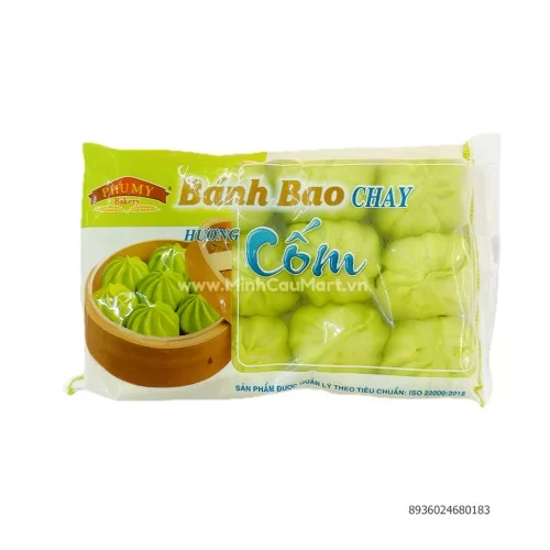 Bánh Bao Chay Cốm Phú Mỹ Gói 12 Chiếc 200gr