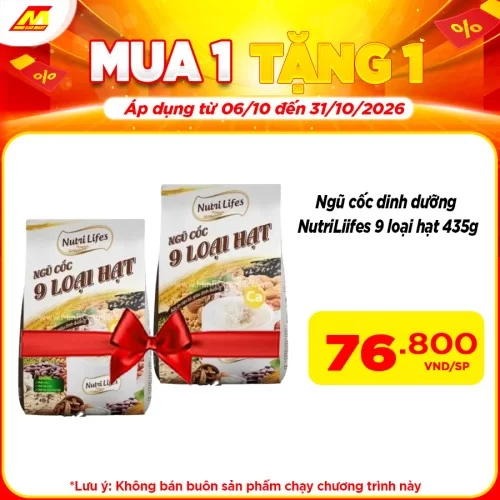 Ngũ cốc dinh dưỡng NutriLiifes 9 loại hạt 435g