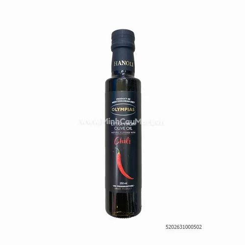 Dầu oliu  nguyên chất đặc biệt vị ớt OLYMPIAS chai 250ml