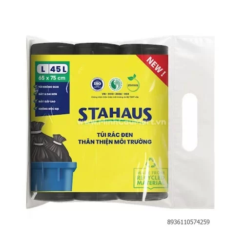 Lô 3 túi rác THSH Stahaus 65x78cm màu đen -1kg                                                                                                                                                                                                            