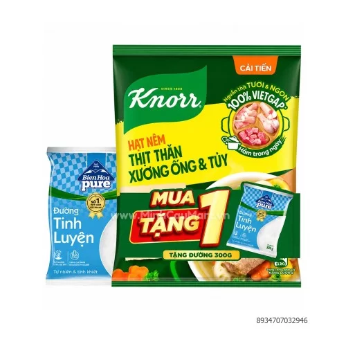 Knorr hạt nêm từ thịt 900g (1+1 đường 300g)                                                                                                                                                                                                               