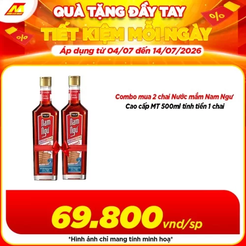Combo mua 2 chai Nước mắm Nam Ngư cao cấp MT 500ml tính tiền 1 chai