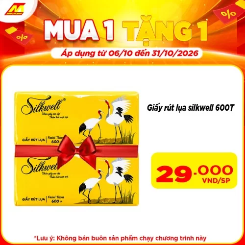 Khăn rút lụa Silkwell sếu 600T
