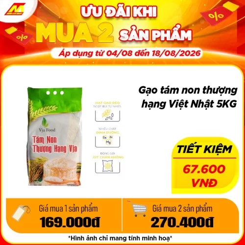 Gạo Tám Non Thượng Hạng Việt Nhật Vja 5kg
