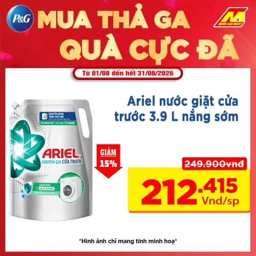 Nước Giặt Ariel Hương Downy Nắng Sớm Cửa Trước 3.7-3.9L