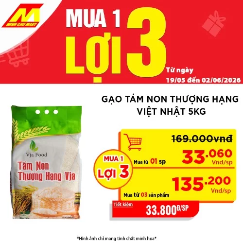 Gạo Tám Non Thượng Hạng Việt Nhật Vja 5kg