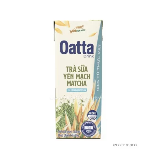 Trà Sữa Yến Mạch Matcha Vietngucoc không đường 180ml