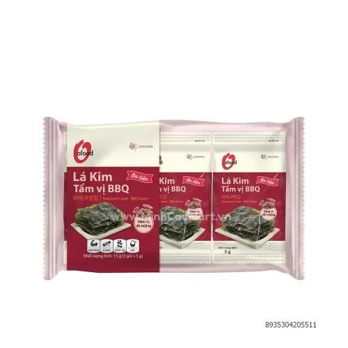 Lá kim tẩm vị BBQ ăn liền 5g*3                                                                                                                                                                                                                            