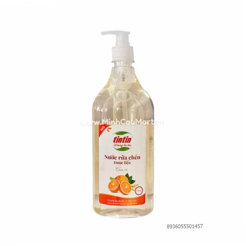 Tintin nước rửa chén dược liệu 750g hương cam sả