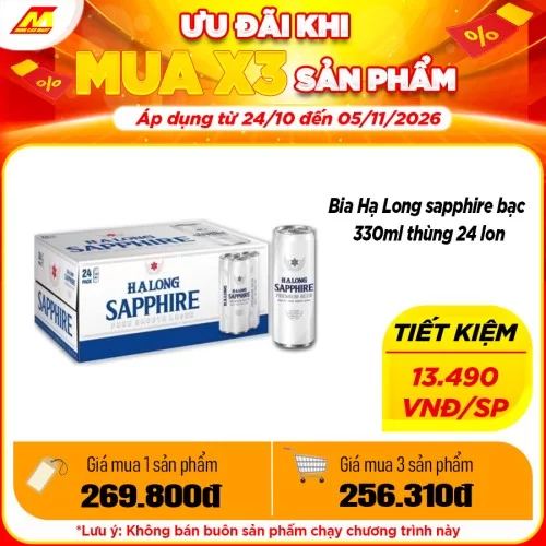 Bia Hạ Long bạc thùng 24 lon