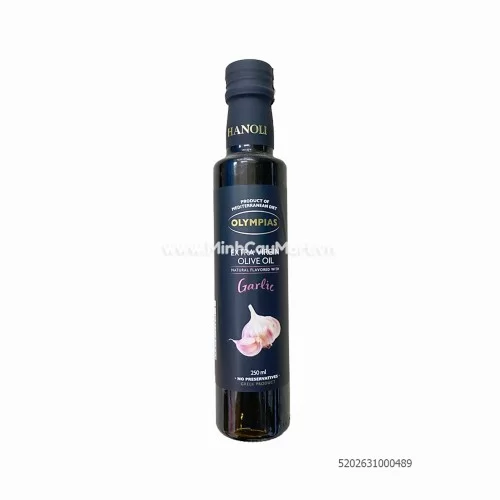 Dầu oliu nguyên chất đặc biệt vị tỏi OLYMPIAS chai 250ml