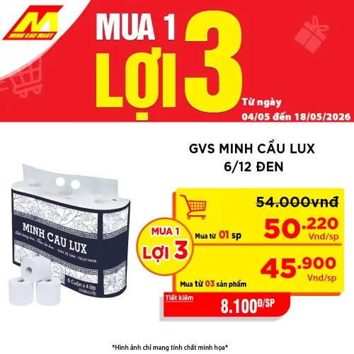 Giấy Vệ Sinh Minh Cầu Lux Xanh Than 6 Cuộn * 5 Lớp