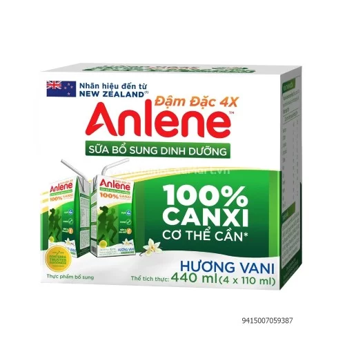 Sữa ANLENE đậm đặc hương Vani 4x125ml                                                                                                                                                                                                                     