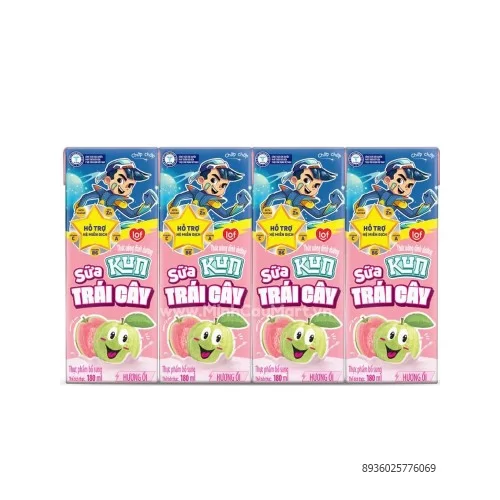 KUN Sữa trái cây hương ổi hộp 180ML                                                                                                                                                                                                                       