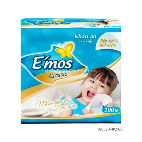 Khăn ăn Emos Classic 33cm x 33cm 1 lớp                                                                                                                                                                                                                    