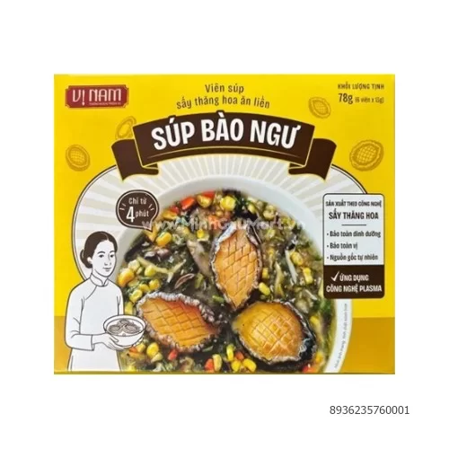 Súp Bào ngư sấy thăng hoa ăn liền Vị Nam hộp 6 viên                                                                                                                                                     