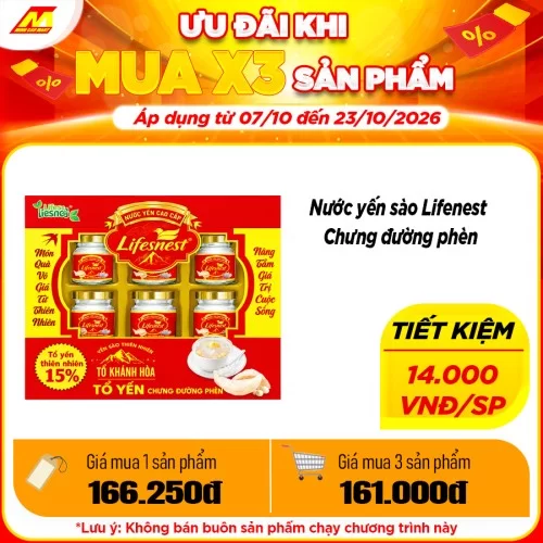 Nước yến sào Lifenest Chưng đường phèn