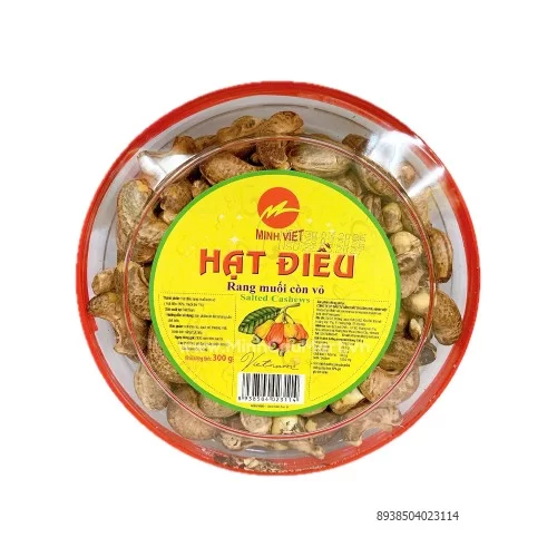Hạt điều rang muối còn vỏ Minh Việt 300g