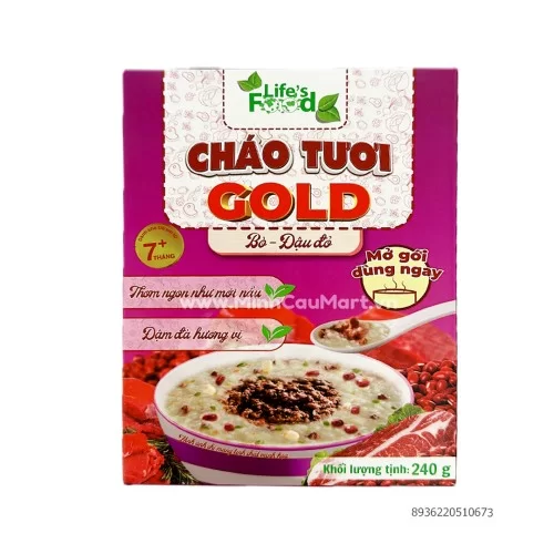 Cháo tươi Gold thịt bò đậu đỏ LifesNest 240g