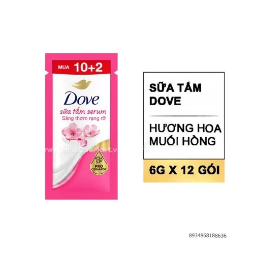 Dove sữa tắm serum hương hoa muối hồng 6G                                                                                                                                                                                                                 