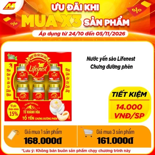 Nước yến sào Lifenest Chưng đường phèn