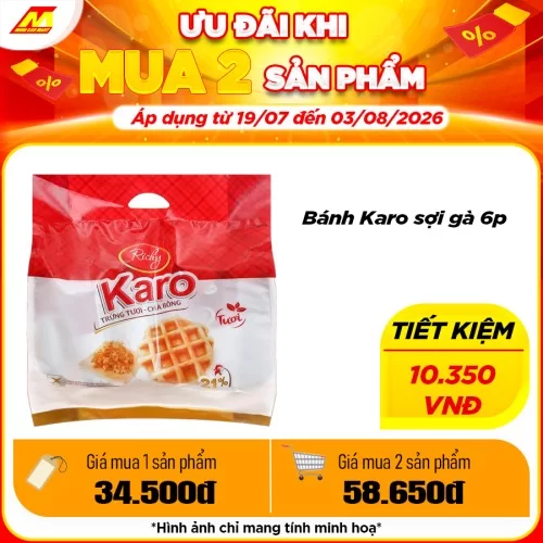 Bánh tươi Karo 6 chiếc/túi