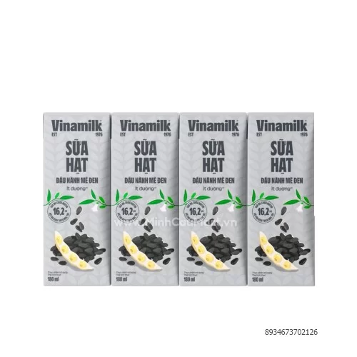 Sữa hạt đậu nành vị mè đen Vinamilk ít đường 180ml                                                                                                                                                                                                        