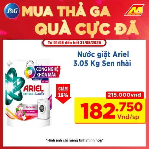 Nước giặt Ariel Matic Cửa Trước Bung Toả Đam Mê 3.1l