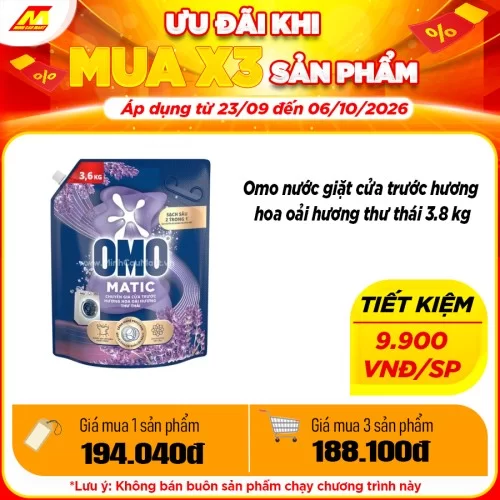 Omo nước giặt cửa trước hương hoa oải hương thư thái 3.8 kg            
