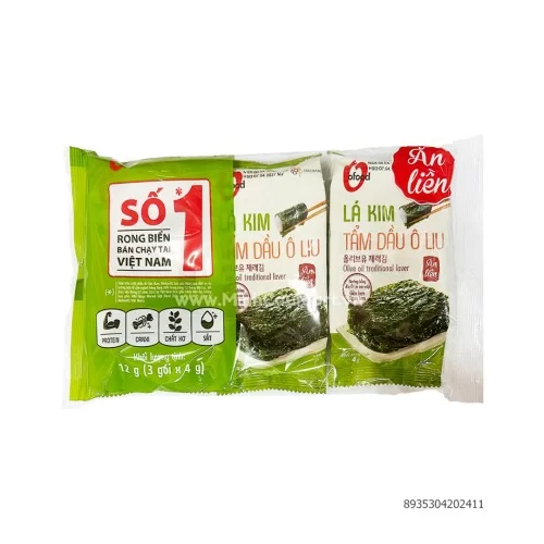 Lá kim tẩm dầu oliu Ofood Lốc 3 gói