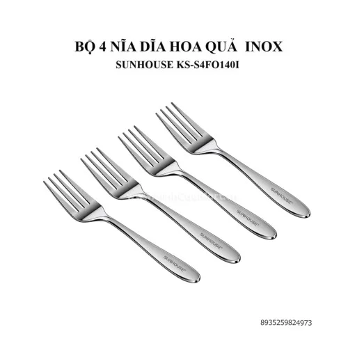 Bộ 4 nĩa dĩa hoa quả 140 inox KS-S4FO140I                                                                                                                                                                                                                 