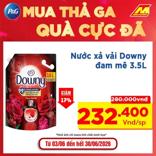 Nước Xả Vải Downy Túi 3.5L Hương Đam Mê 