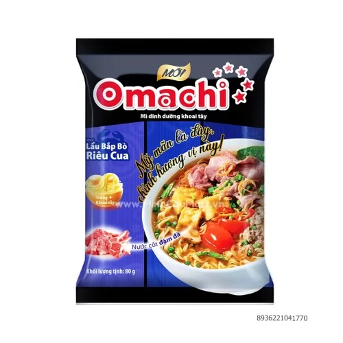 Mì Omachi hương vị lẩu bắp bò riêu cua 80g                                                                                                                                                                                                                