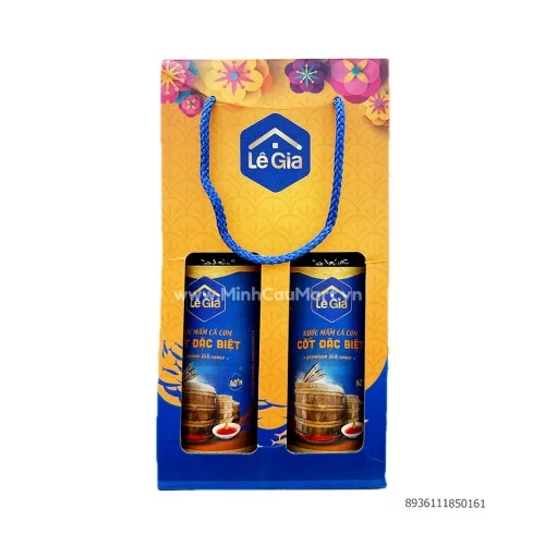 Nước Mắm cá cơm Lê Gia 525ml kẹp 2 chai 