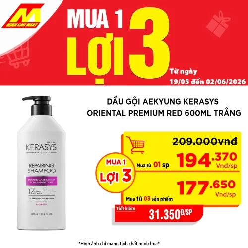 Dầu gội Aekyung Kerasys Oriental Premium Red 600ml trắng