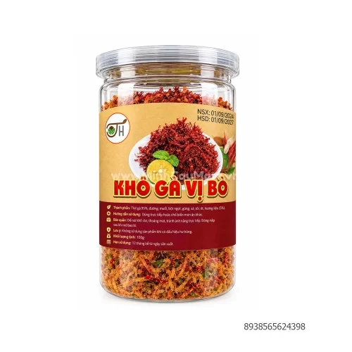 Khô gà vị bò Thanh Hà lọ 200gr