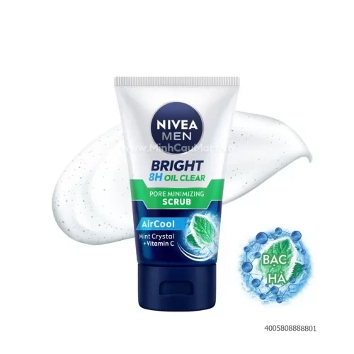 Sữa rửa mặt nam BRT Oil CLR Scrub Nivea 100g                                                                                                                                                                                                        