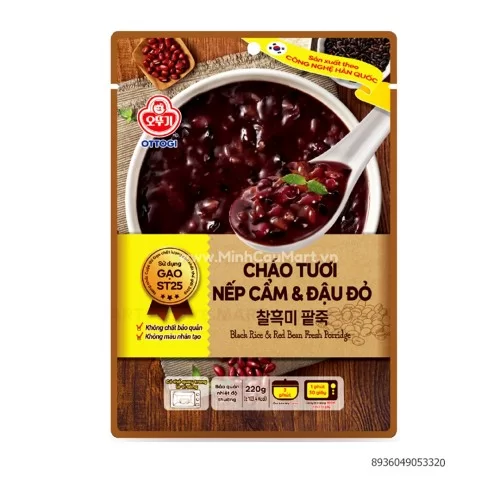 Cháo tươi nếp cẩm và đậu đỏ 220g