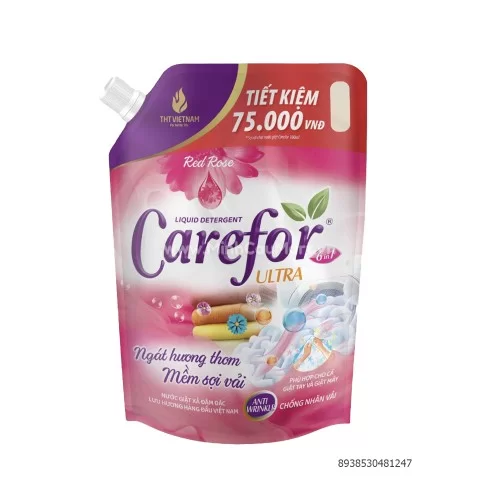 Nước giặt xả  Carefor túi 3.6kg hoa hồng                                                                                                                                                                                                                  