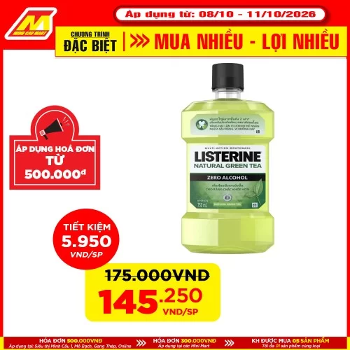 Nước Súc Miệng Listerine natural Green Tea 750ml
